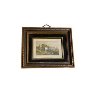 Framed Sungott Studios Martini Print "The Cottage of J.J. Rousseau" 15.5" x 10"